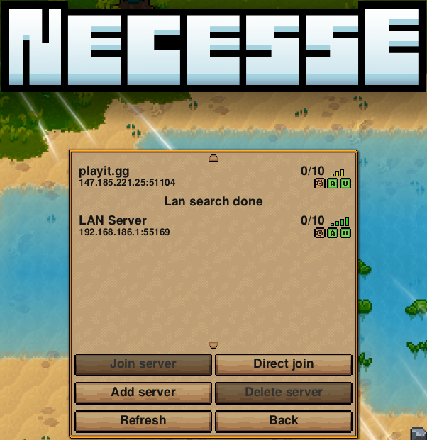 Necesse server join, 2