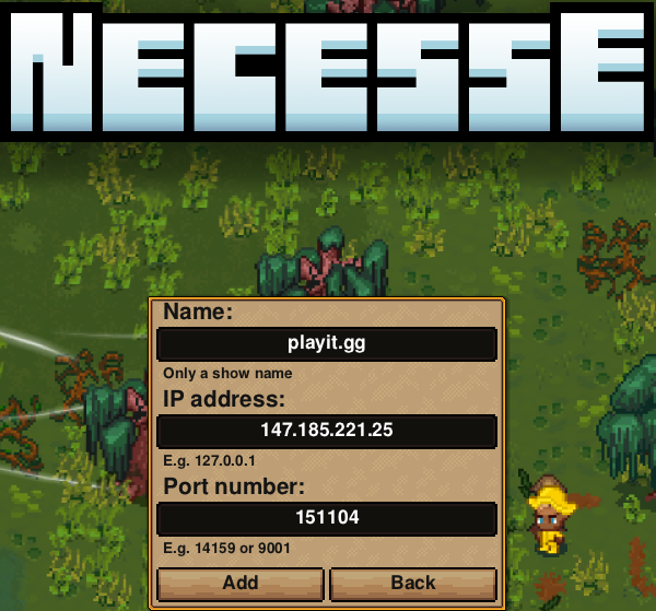Necesse server join, 1